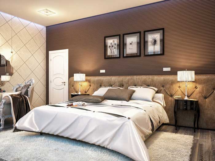 Серая спальня: дизайн интерьера спальни в красных тонах, 30+ фото